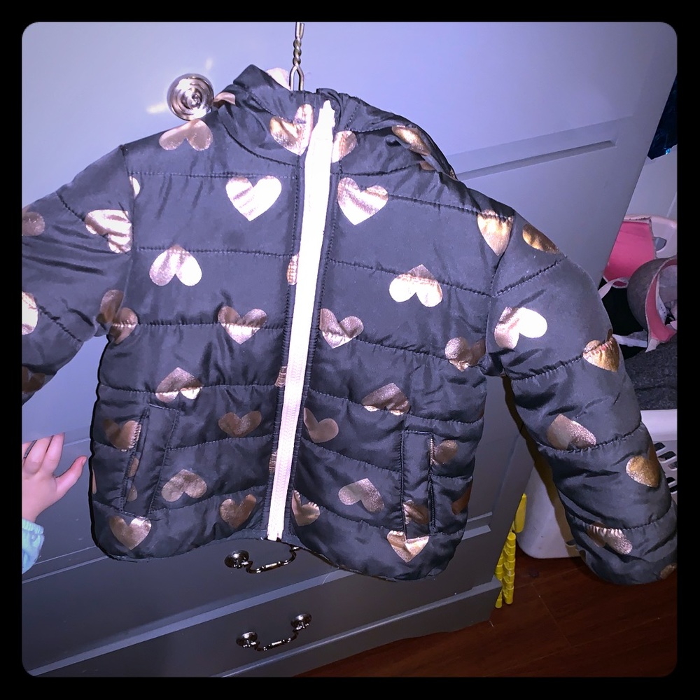 Toddler girl winter coat puffy Fleece lined